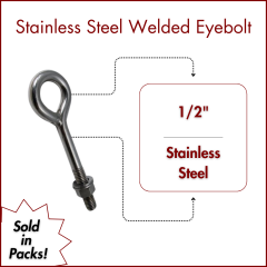 1/2" X 4 Type 304 Stainless Steel Welded Eyebolt