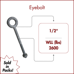 1/2" X 6 Forged Galvanized" XL Thread Eyebolt with Nut