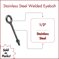 1/2" X 6 Type 304 Stainless Steel Welded Eyebolt