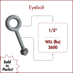 1/2" X 3-1/4 Forged Galvanized" XL Thread Eyebolt with Nut