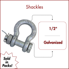 1/2" Galvanized Safety Shackle with Nut & Pin