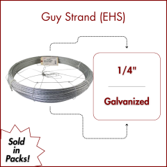 1/4" X 250 FT 1X7 EHS Galvanized Guy Strand w/Dispenser Cage