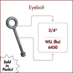 3/4" X 4-1/2 Forged Galvanized" XL Thread Eyebolt with Nut