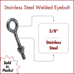 3/8" X 3 Type 304 Stainless Steel Welded Eyebolt