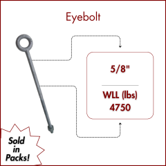 5/8" X 15 Forged Galvanized" XL Thread Eyebolt with Nut