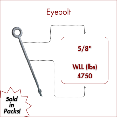 5/8" X 21 Forged Galvanized" XL Thread Eyebolt with Nut