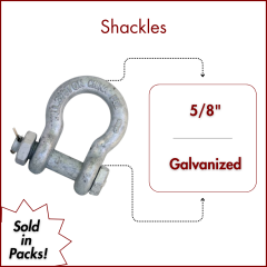 5/8" Galvanized Safety Shackle with Nut & Pin