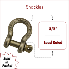 5/8" Load Rated Screw Pin Anchor Shackle, Yellow Zinc Alloy