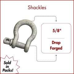 5/8" Load Rated Screw Pin Anchor Shackle Drop Forged HDG - USA