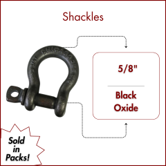 5/8" Load Rated Screw Pin Anchor Shackle, Black Oxide- USA