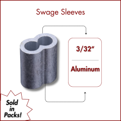 3/32" Aluminum Crimping Loop Sleeves (SOLD IN SETS)