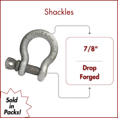 7/8" Load Rated Screw Pin Anchor Shackle Drop Forged HDG - USA