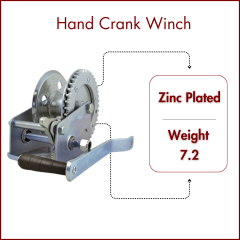 1200 LB Hand Crank Winch with 2" Hub ? Durable and Designed for Extended Cable Life