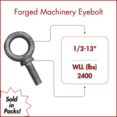 1/2-13" X 1-1/2 Forged Machinery Eyebolt Self Colored- Shoulder Pattern