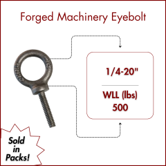 1/4-20" X 1 Forged Machinery Eyebolt Self Colored- Shoulder Pattern