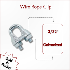 3/32" Malleable Galvanized Wire Rope Clips (SOLD IN SETS)