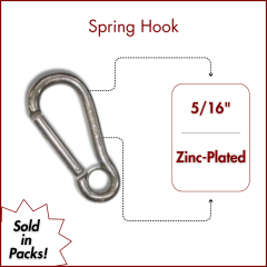 5/16" Zinc Plated Carbine Snap Hook with Eye (SOLD IN SETS)