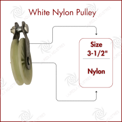 3-1 / 2 White Nylon Pulley X 50 Pcs