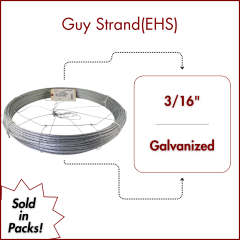 3/16" X 250 FT 1X7 EHS Galvanized Guy Strand w/Dispenser Cage