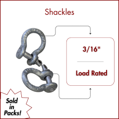 3/16" Load Rated Screw Pin Anchor Shackle