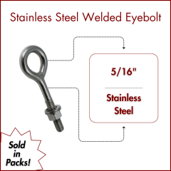 5/16" X 4 Type 304 Stainless Steel Welded Eyebolt