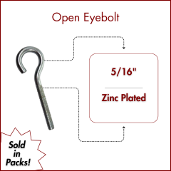 5/16" X 3-1/2 Open Eyebolt