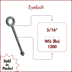 5/16" X 4-1/4 Forged Galvanized" XL Thread Eyebolt with Nut