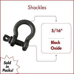 5/16" Load Rated Screw Pin Anchor Shackle, Black Oxide - USA