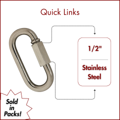 1/2" Stainless Steel Quick Links  - Pack of 1 Pc