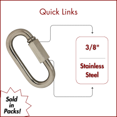 3/8" Stainless Steel Quick Links  - Pack of 1 Pc