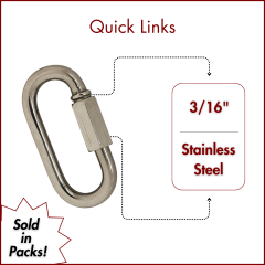 3/16" Stainless Steel Quick Links - Pack of 1 Pc