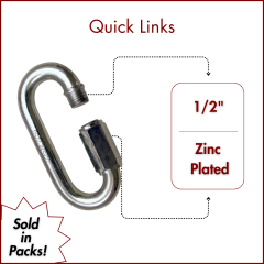 1/2" Zinc Plated Quick Links (SOLD IN SETS)