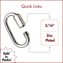 3/16" Zinc Plated Quick Links (SOLD IN SETS)