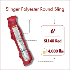 Red Polyester Round Sling