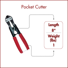 Pocket Cutter For High Tensile Wire, Cuts Up To 12.5 Gauge