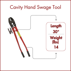 30" 3 Cavity Hand Swage Tool for 5 / 32, 1 / 4 and 5 / 16 Fittings