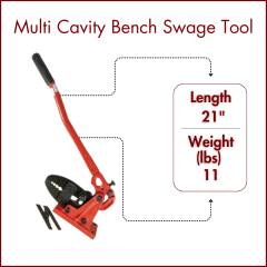 Multi Cavity Bench Swage Tool, Short Base, for Sizes 1 / 16 thru 3 / 16 Fittings