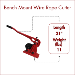 Bench Mount Wire Rope Cutter, Cuts up to 3 / 8