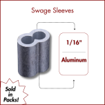 1/16" Aluminum Crimping Loop Sleeves (SOLD IN SETS)