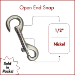 1/2" X4" Open End Snap Nickel Plated (SOLD IN SETS)