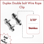 3/32" (M3) Duplex Double Bolt Wire Rope Clip (SOLD IN SETS)