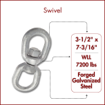 3/4" Eye & Eye Swivel - Hot Dip Galvanized