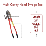 Multi Cavity Hand Swage Tool for 1 / 16 thru 3 / 16 Fittings