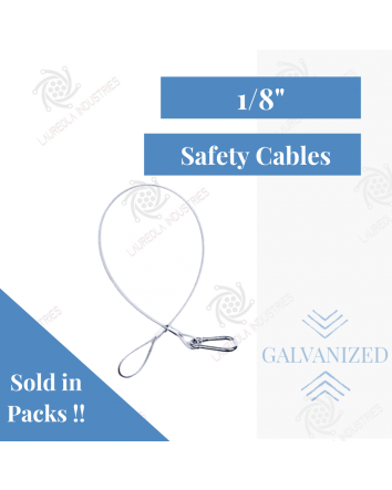 Safety Cable For Lighting Fixture with Spring Clip - 30"