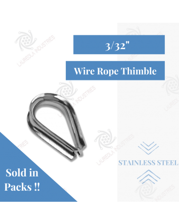 3/32" Type 304 Stainless Steel Wire Rope Thimble (SOLD IN SETS)