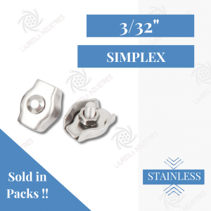 3/32" (M3) Simplex Single Bolt Wire Rope Clip (SOLD IN SETS)