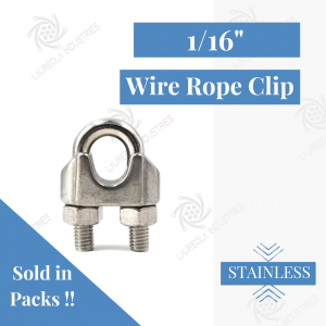 1/16" Type 304 Stainless Steel Wire Rope Clips (SOLD IN SETS)