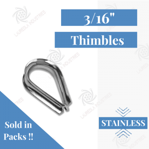 3/16" Type 304 Stainless Steel Wire Rope Thimble (SOLD IN SETS)
