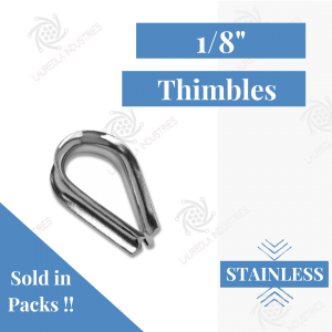 1/8" Type 304 Stainless Steel Wire Rope Thimble (SOLD IN SETS)