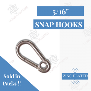 5/16" Zinc Plated Carbine Snap Hook with Eye (SOLD IN SETS)